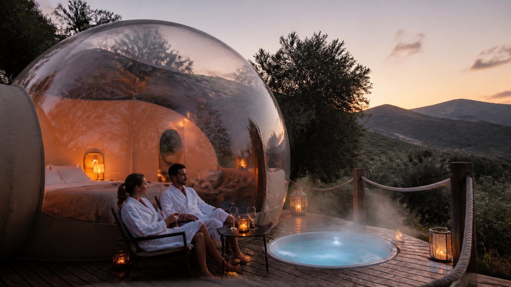 Hotel burbuja con jacuzzi para parejas: detalles que separan una noche cómoda de una decepción